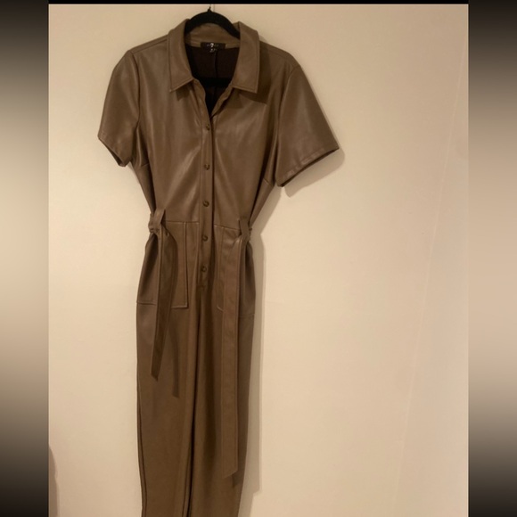 7 For All Mankind Vegan Leather Jumpsuit - Picture 3 of 5